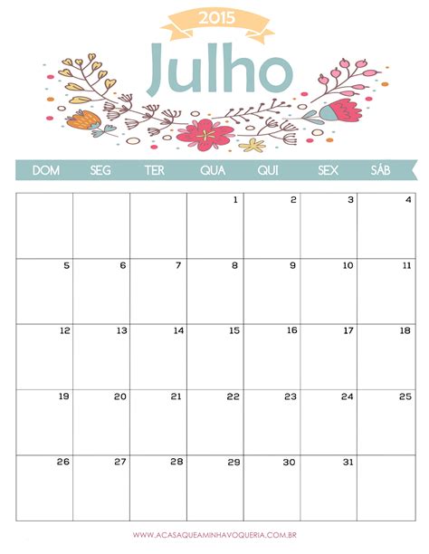 calendário de julho